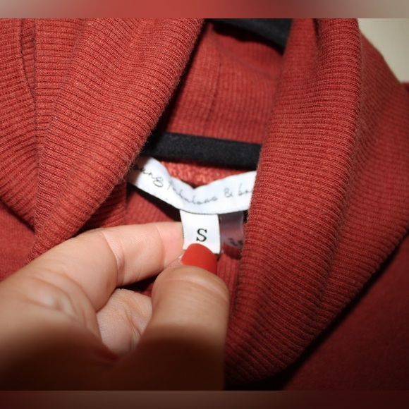 Young Fabulous & Broke Asymmetric Orange Turtleneck Sweater Dress Extra Small - Picture 8 of 13